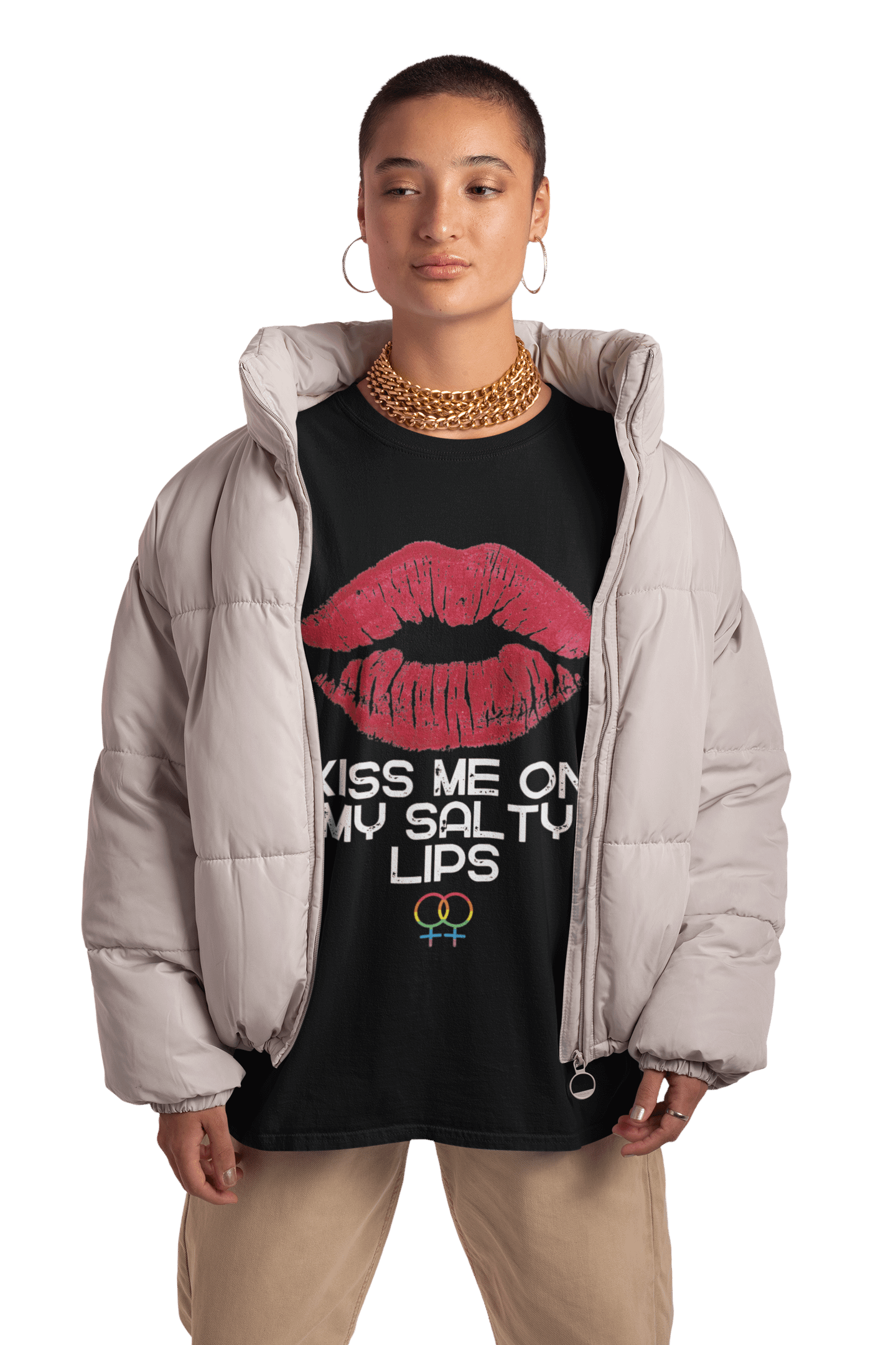 LGBTQ+ T-Shirt - Kiss Me On My Salty Lips (dark) product image (10)