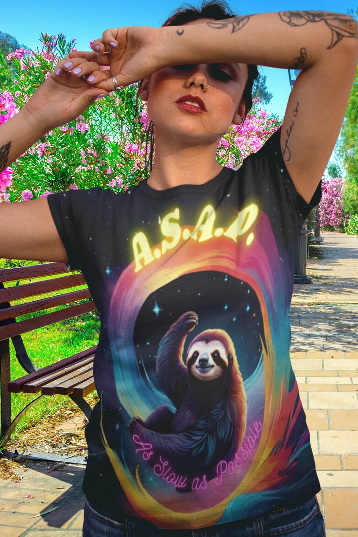 Sloth ASAP As Slow as Possible All Over Print T-shirt product image (1)