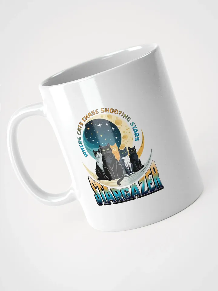 Where Cats Chase Shooting Stars Stargazer Crescent Moon Mug product image (2)