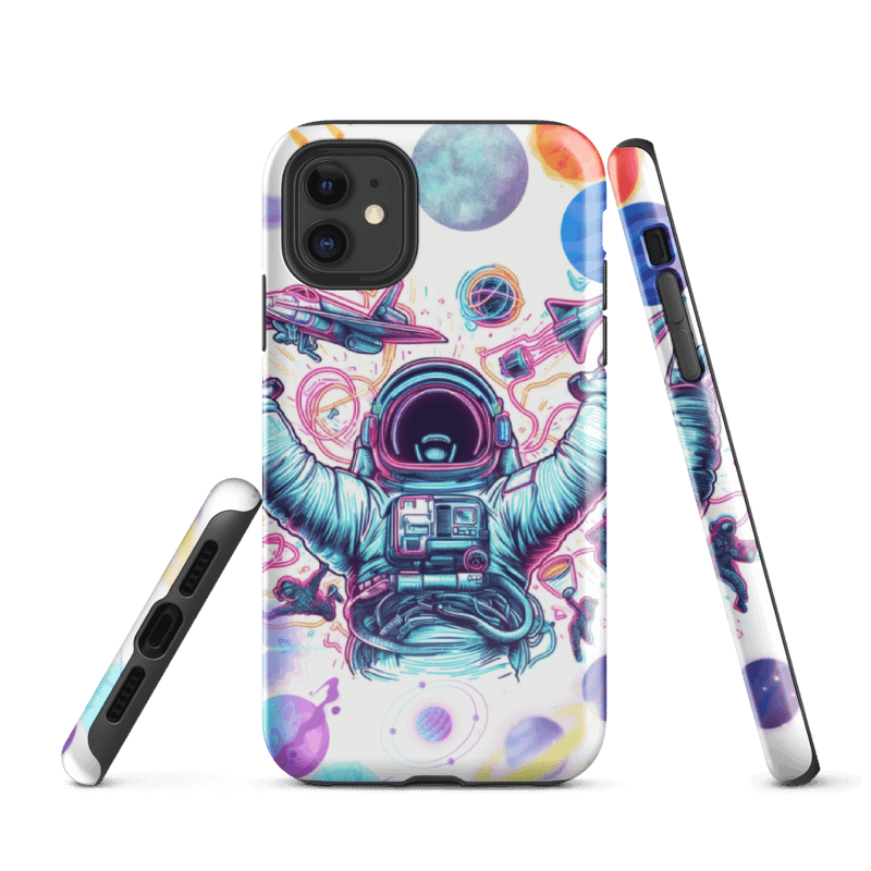 Happy Astronaut with plants background -Tough iPhone Cases product image (3)