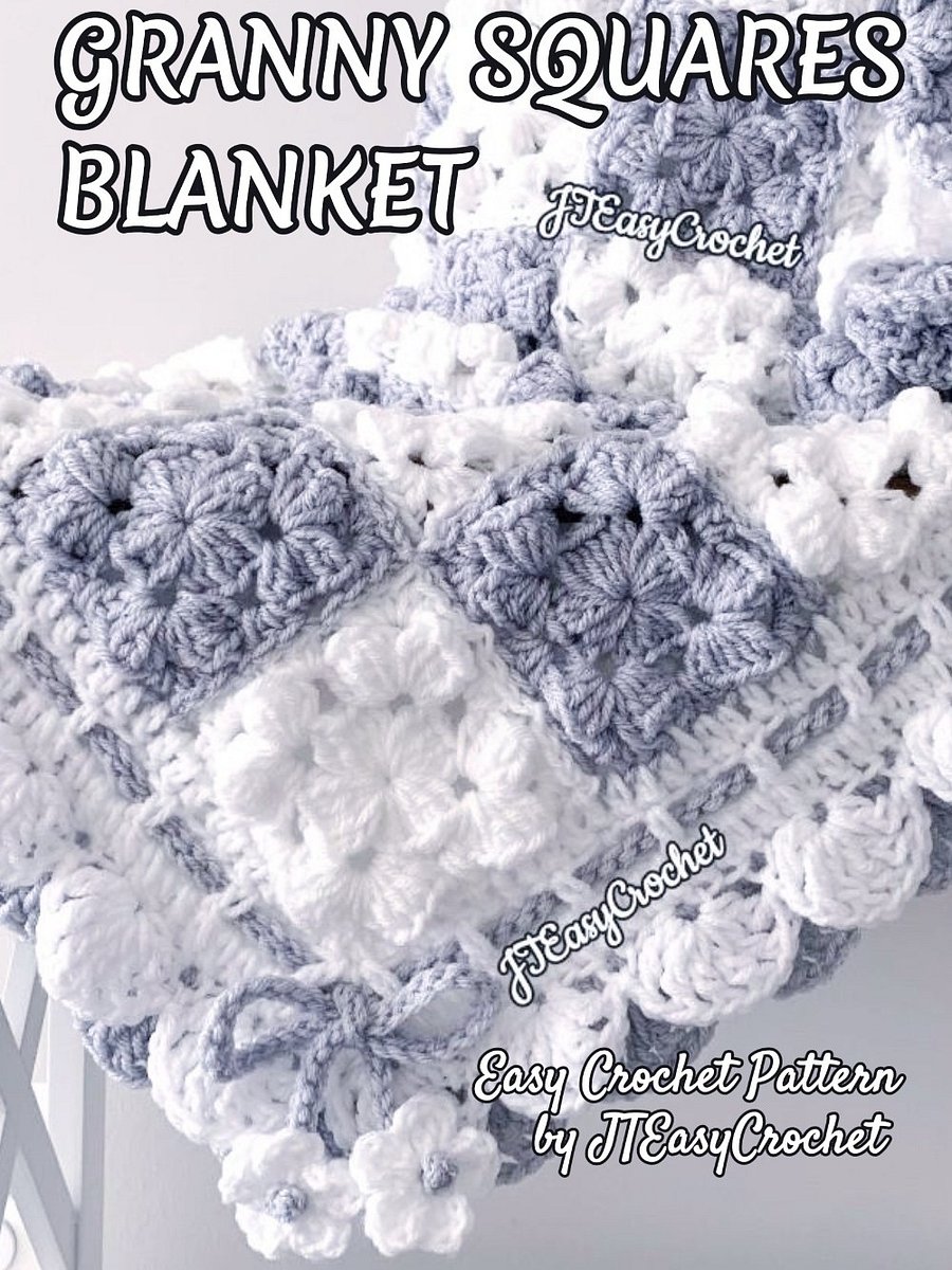 Textured Granny Squares Blanket Crochet Pattern,PDF Instant Download product image (11)