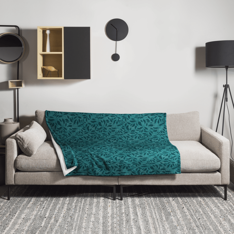 Midnight Foliage Green Throw Blanket product image (2)