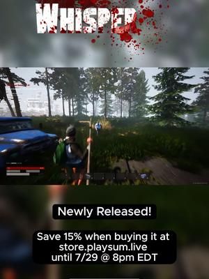 Get a 15% launch discount on Last Whisper, a new co-op survival game made by a solo dev with support from his girlfriend Viviane!  Battle zombies in a post-apocalyptic world & reclaim the surface after a devastating virus outbreak 🧟‍♀️🩸 Offer ends 7/29 @ 8pm EDT  #indiegame #survivalgame #zombiegames #postapocalyptic #gaymer #girlgamer