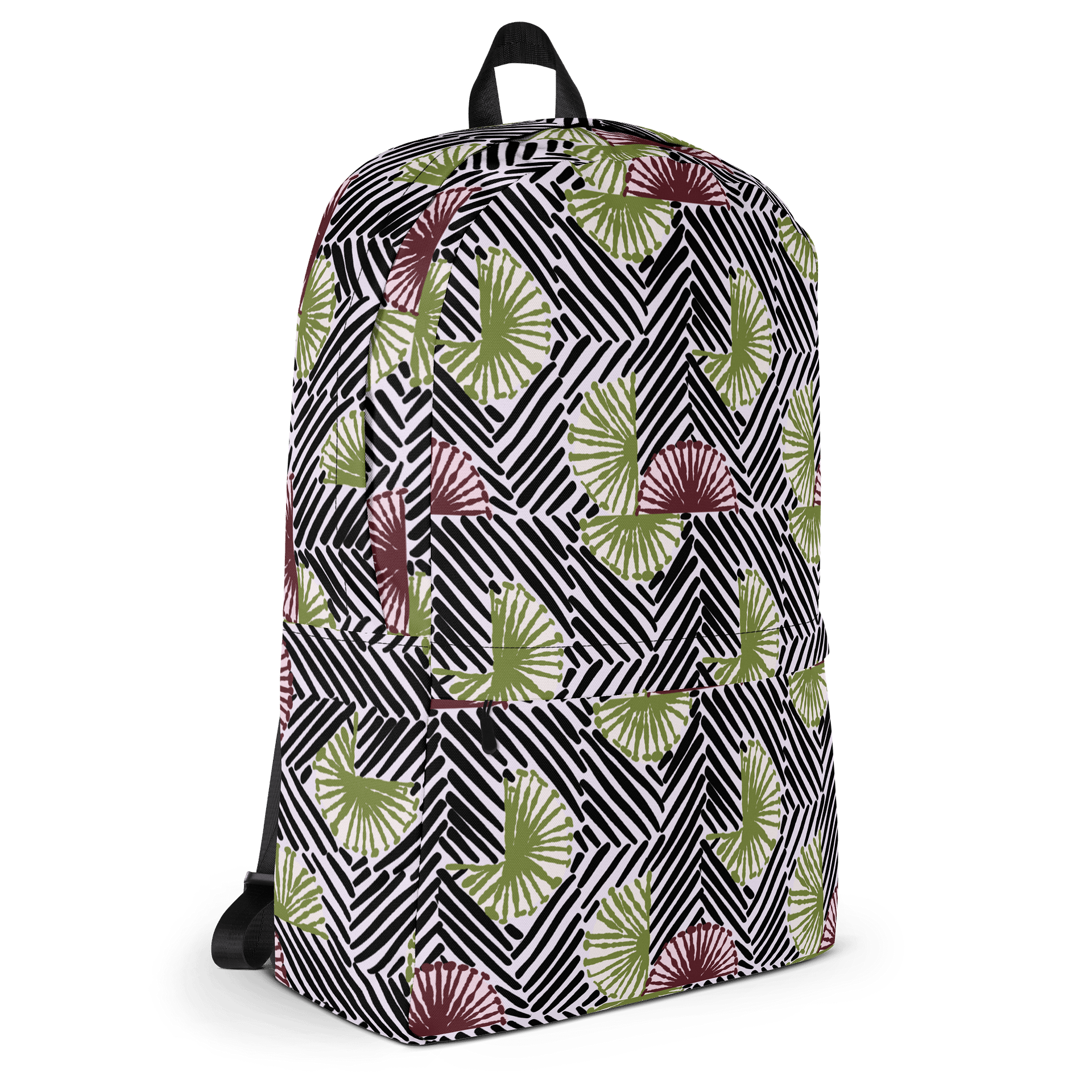 Afrococo Fan Stripes Geometric Laptop Backpack w/ Front Pocket product image (3)