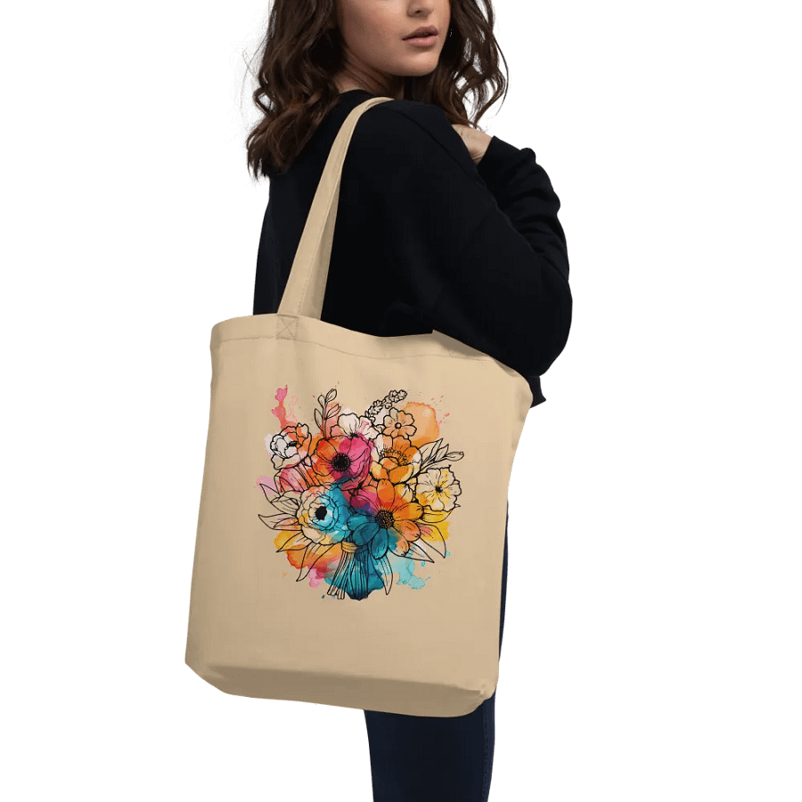 Vibrant Floral Splendor Eco Tote Bag product image (11)