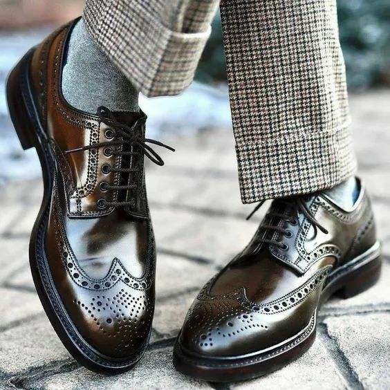 Handmade Men Brown Leather Brogue Derby Shoes, Office Shoes, Formal Shoes product image (1)