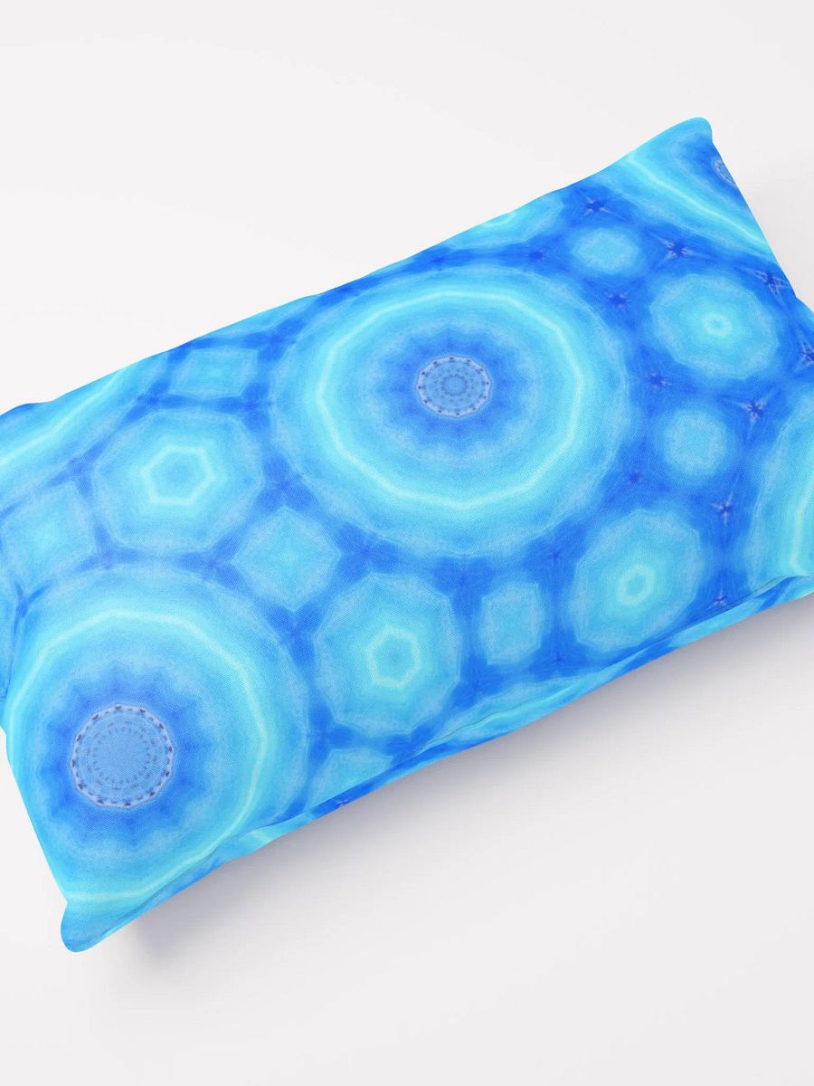 Abstract Circular Pattern in Blues Throw Pillow product image (5)