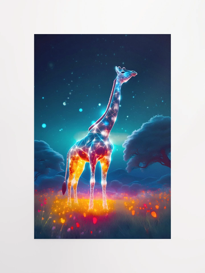 Celestial Giraffe: A Starry Animal Silhouette Against the Dark Night Matte Poster product image (2)