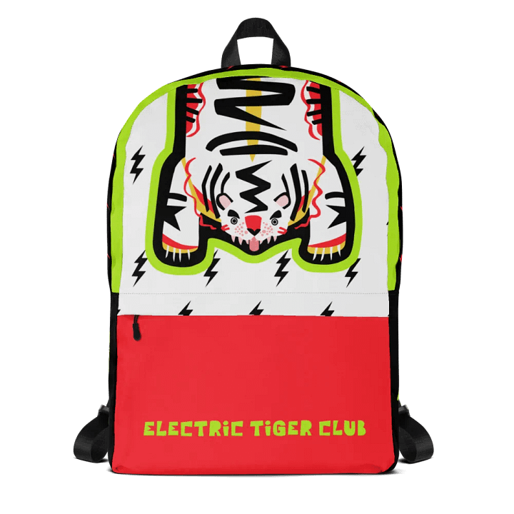 White Electric Tiger on Lime and Black - Backpack product image (2)