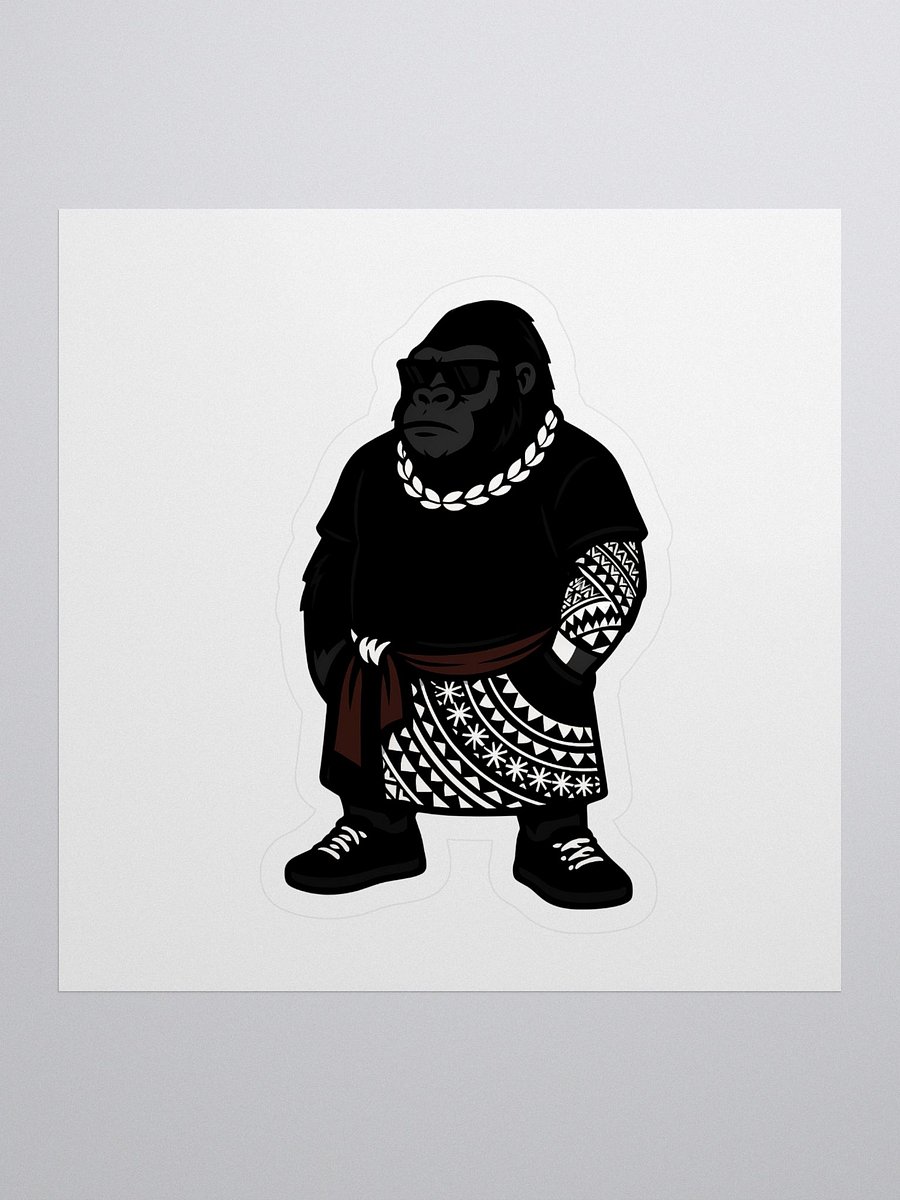 Samoan Gorilla Kiss-Cut Sticker – Tribal Lava Lava Urban Island Design | Polynesian Streetwear Vibes by ASP Apparel product image (1)