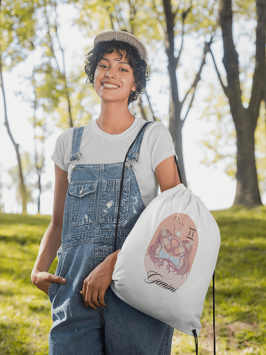 Reach for the Stars: Adorable Horoscope Drawstring Bag - Gemini product image (1)