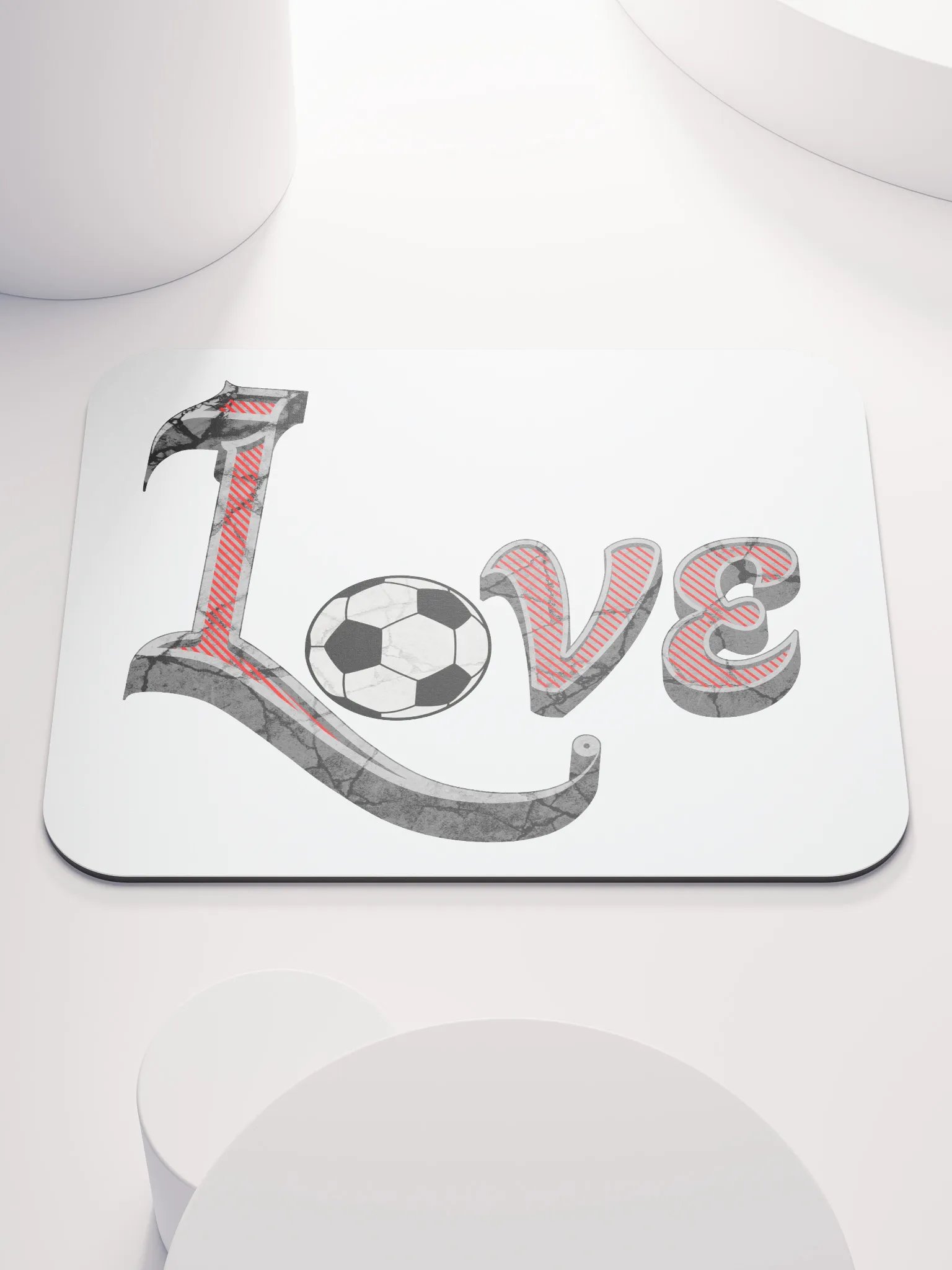 Love Soccer Grunge Mouse Pad product image (2)