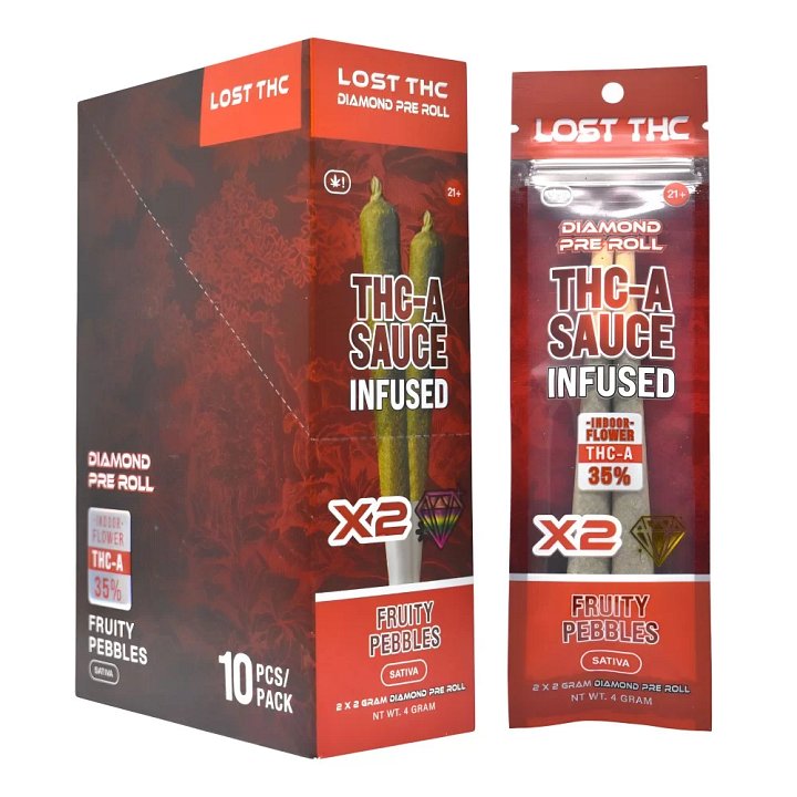 LOST THC 2Gram 2x THC-A Sauce Infused Pre-rolls - 10ct Display product image (2)
