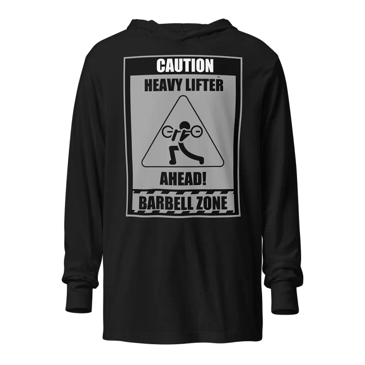 Caution Heavy Lifter Ahead Black/Gray Logo Hooded Tee product image (1)