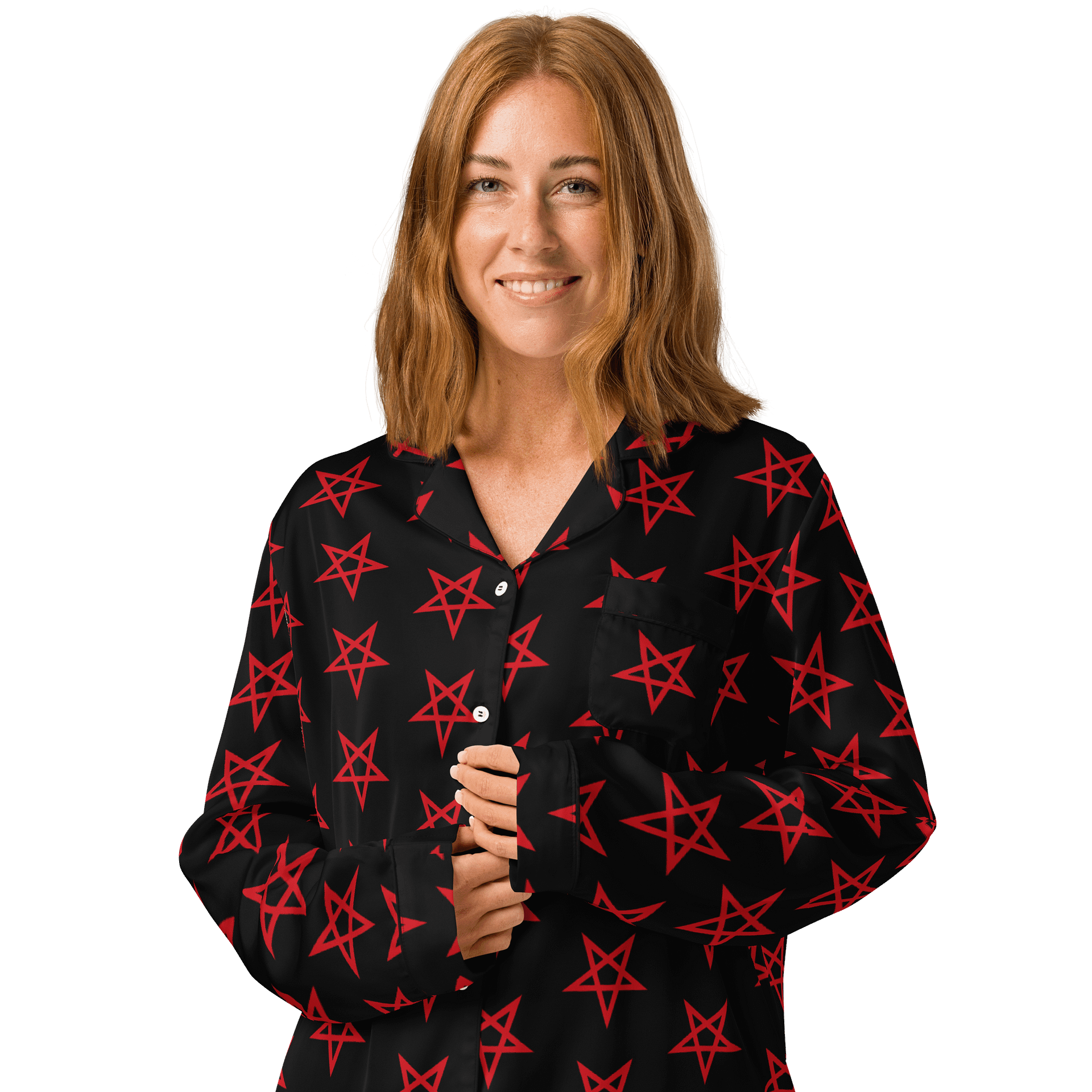 Inverted Pentagram Women's Long Sleeve Pajama Top product image (3)