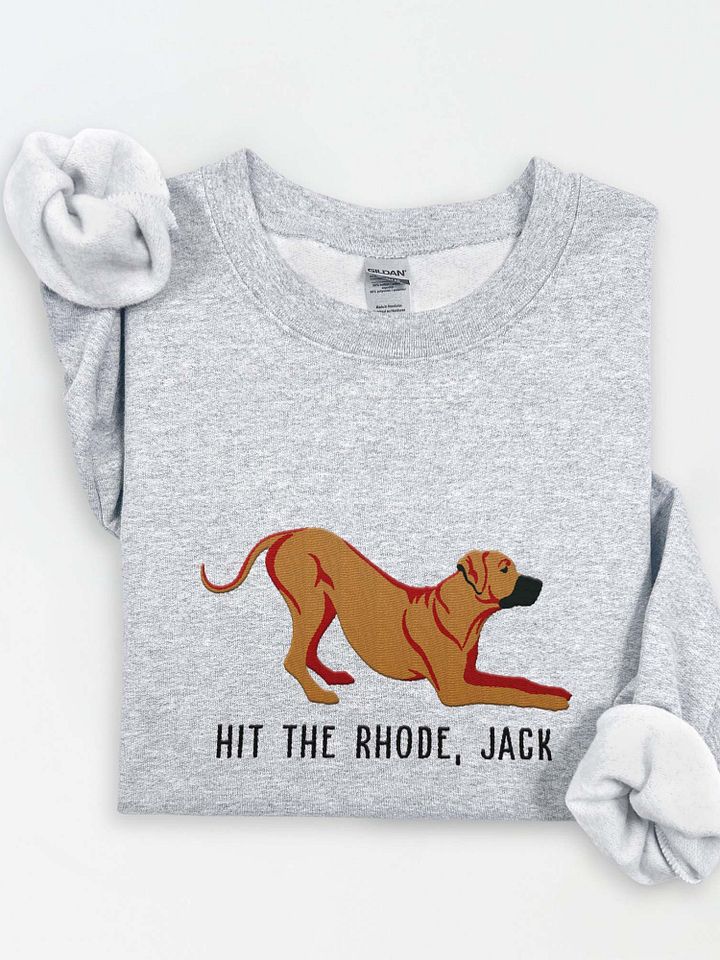 Hit the Rhode, Jack Sweatshirt (Embroidered) of a Rhodesian Ridgeback(Tan) product image (1)