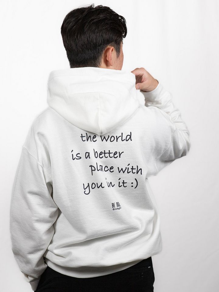 BE NICE Embroidered Message Hoodie (Black Text) product image (1)