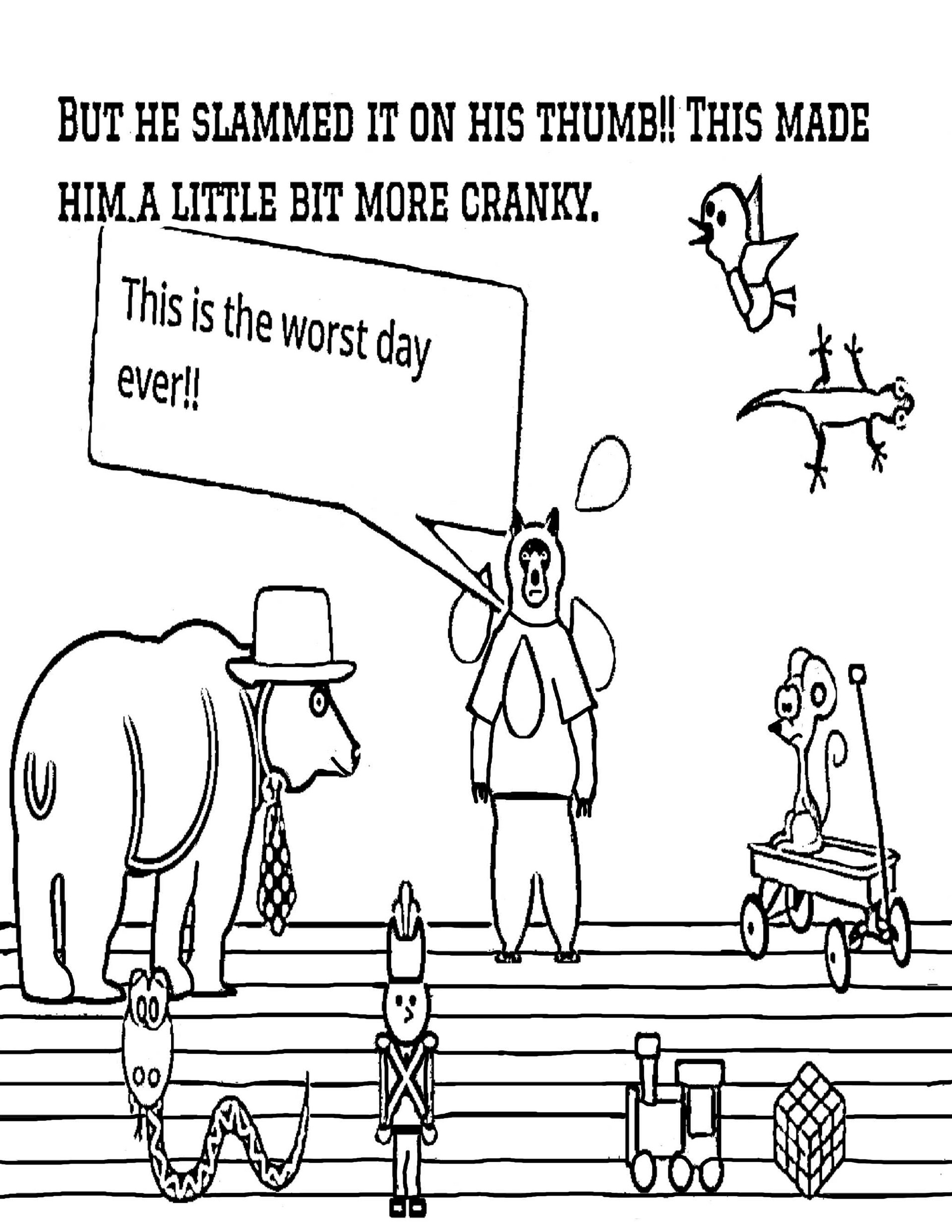 The Angry Little Bear 8.5 x 11 Full Page Coloring Book-Anger Management Lesson product image (5)