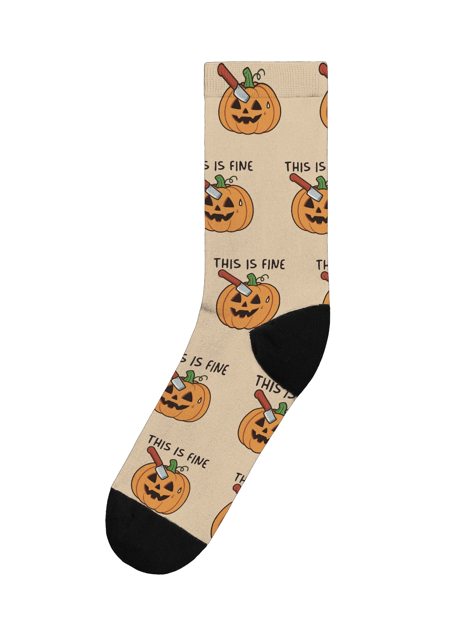This Is Fine Jack-O'-Lantern Crew Socks product image (1)