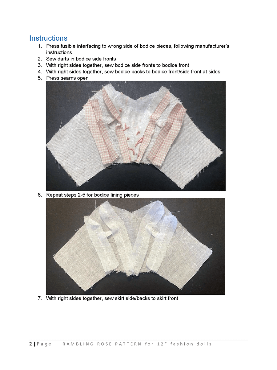 Rambling Rose sewing pattern for 12" fashion dolls product image (3)