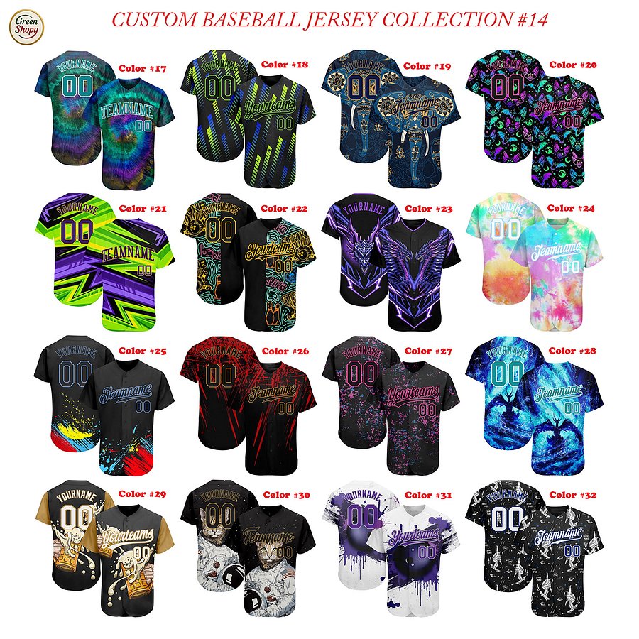 Authentic Baseball Jersey , Custom Baseball Jersey, Personalized Sport Jersey, Multi Colorful and Patterns product image (2)