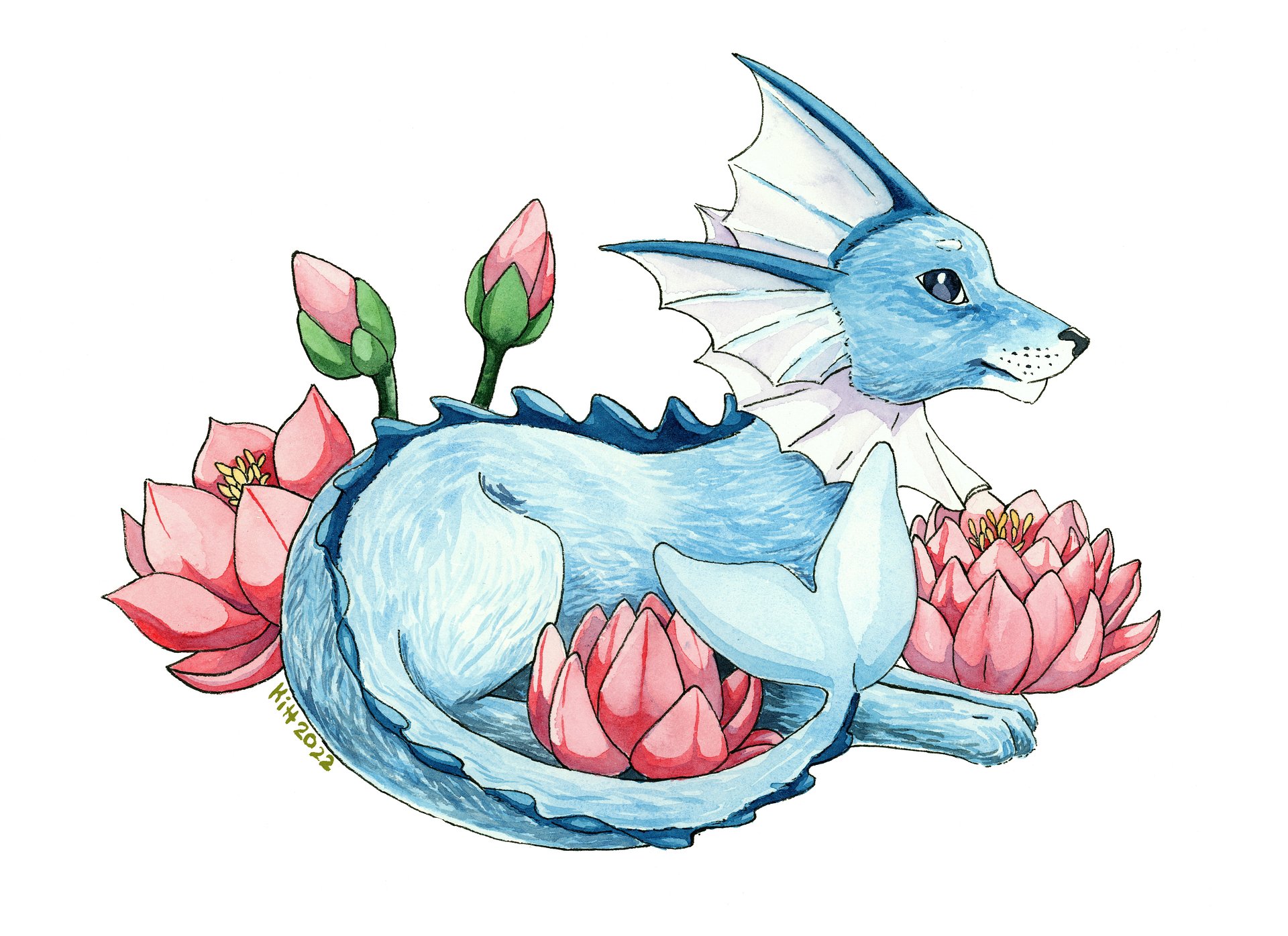 Water Lily Vaporeon 8.5x11 Print product image (1)