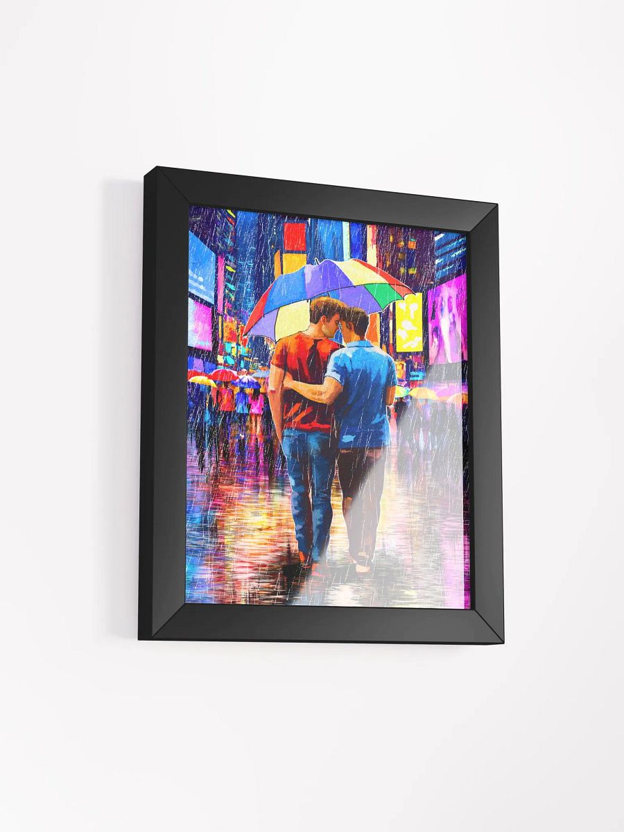 Rain In Times Square - Gay Couple Art Framed Poster product image (24)