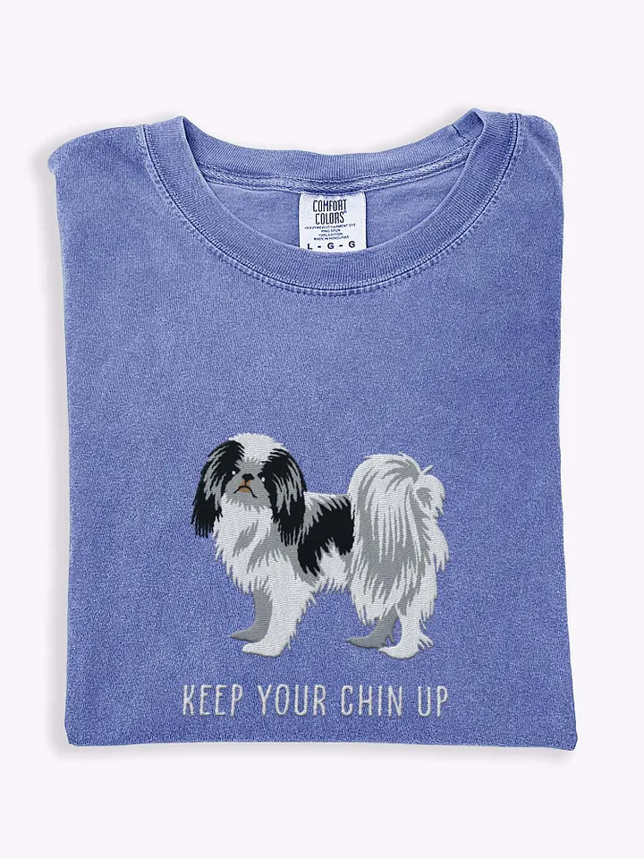 Keep Your Chin Up T-Shirt(Embroidered) of a Japanese Chin product image (1)