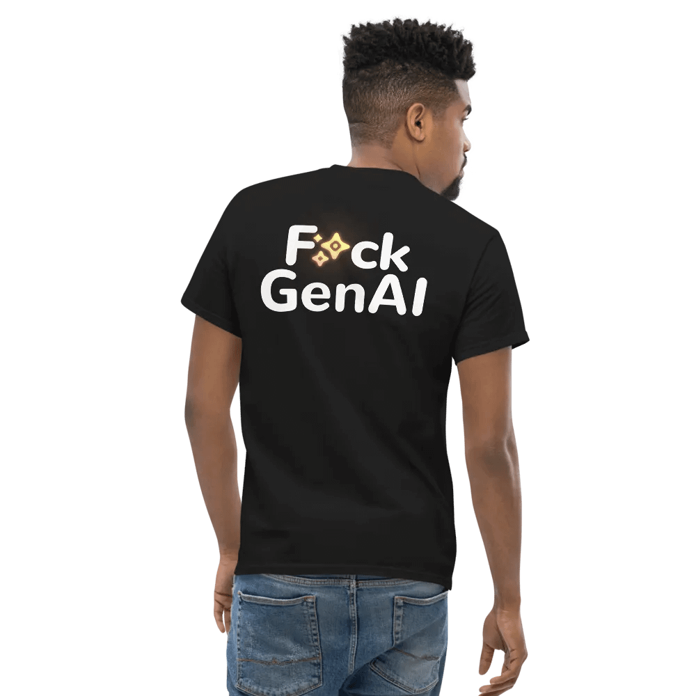 Absolut Idiocy Heavyweight T-Shirt - F✨ck Generative AI (Logo) product image (6)