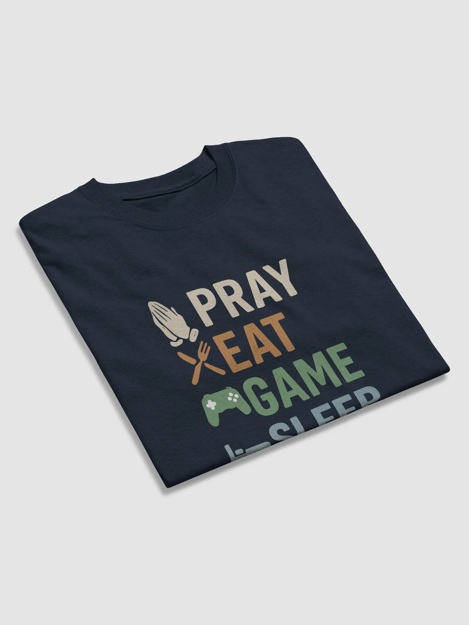 Pray Eat Game Sleep Repeat Tee – Faith & Gamer Life T-Shirt product image (32)