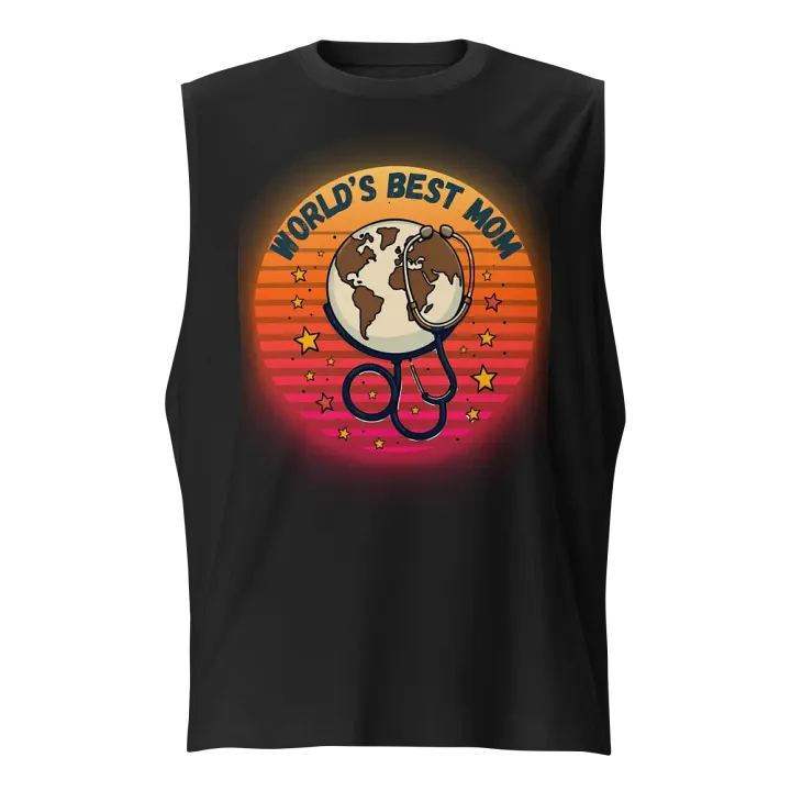 World's Best Mom Earth Stethoscope Muscle Tank product image (1)