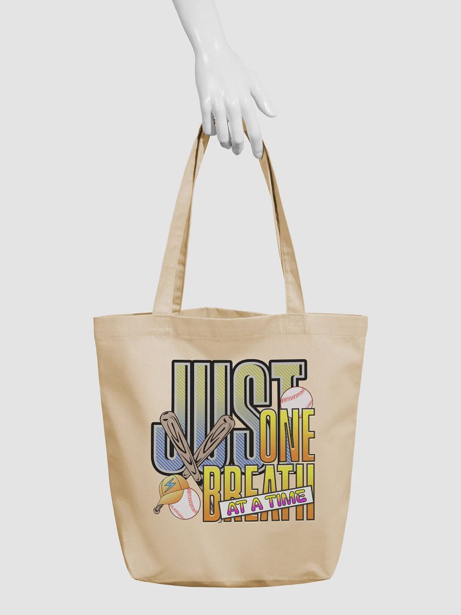 Just One Breath At A Time Baseball Motivation Tote Bag product image (6)