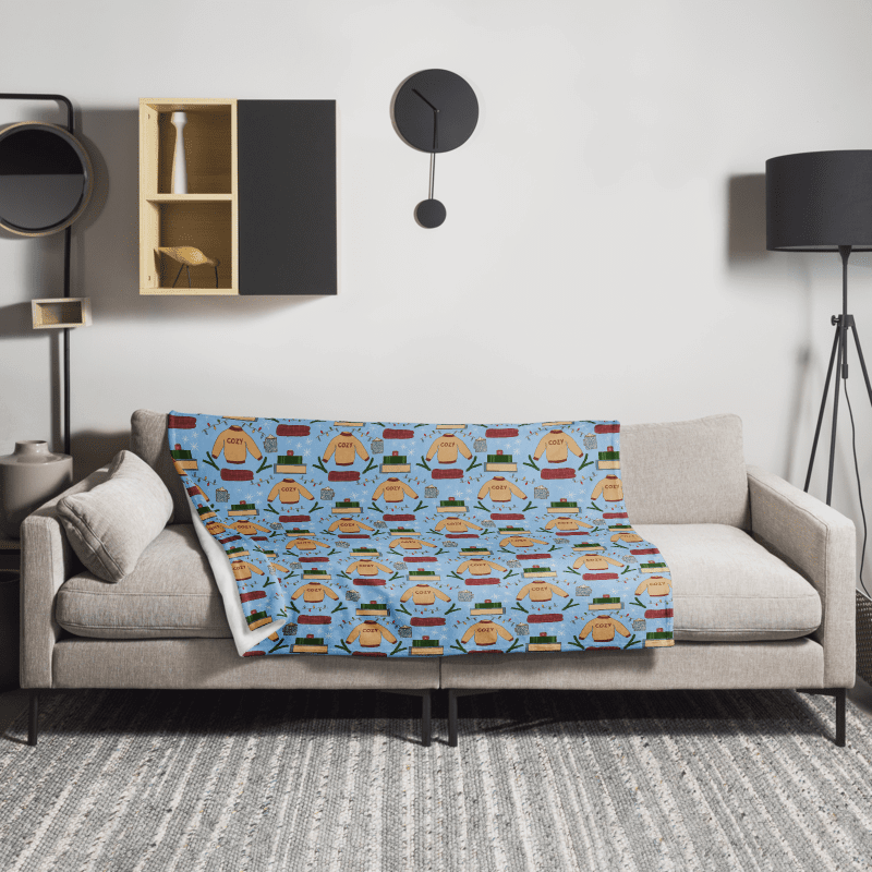 Cozy Winter in Blue Throw Blanket product image (3)