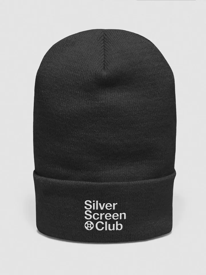 silverscreen.club stacked logo CORE black beanie product image (1)