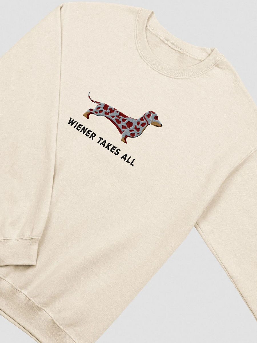 Wiener Takes All Sweatshirt (Embroidered) of a Dachshund(Dapple) product image (5)