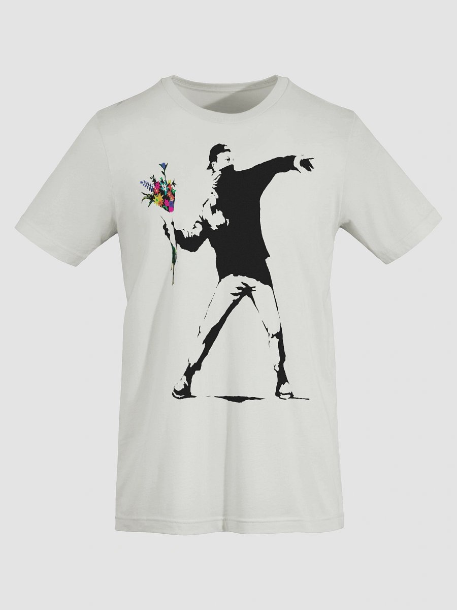 Banksy Flower Thrower T-Shirt – Street Art Protest Graphic Tee product image (8)