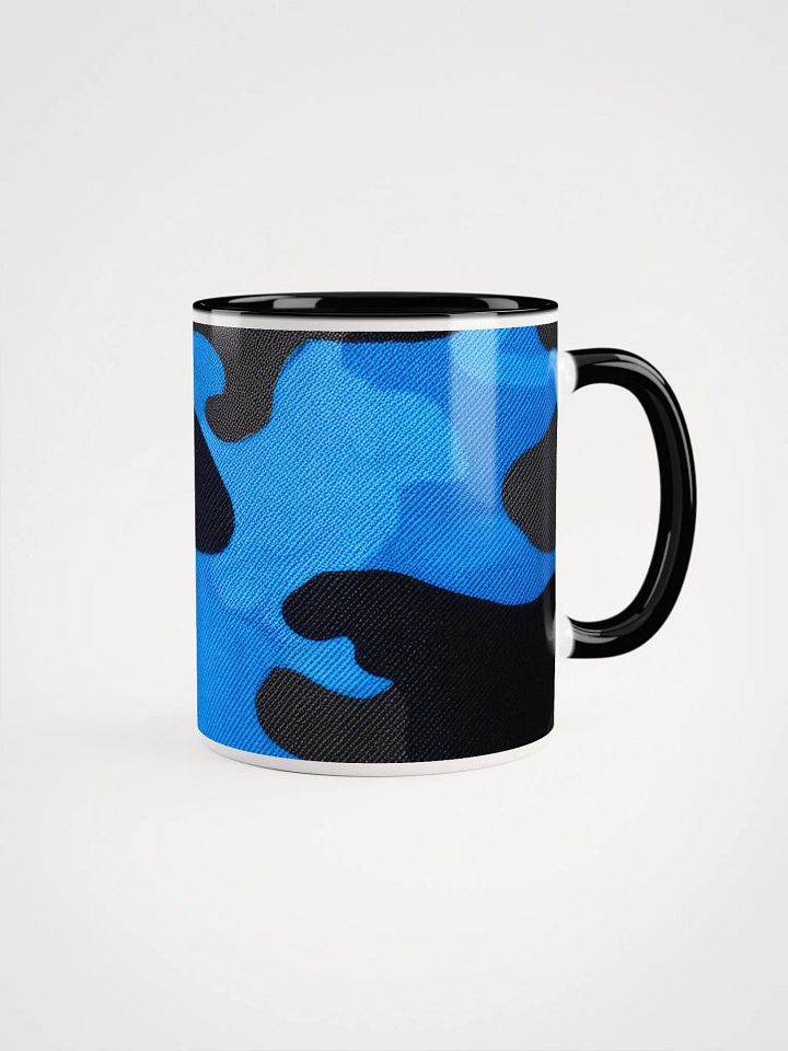Ceramic Mug with Color inside black and blue camo product image (3)