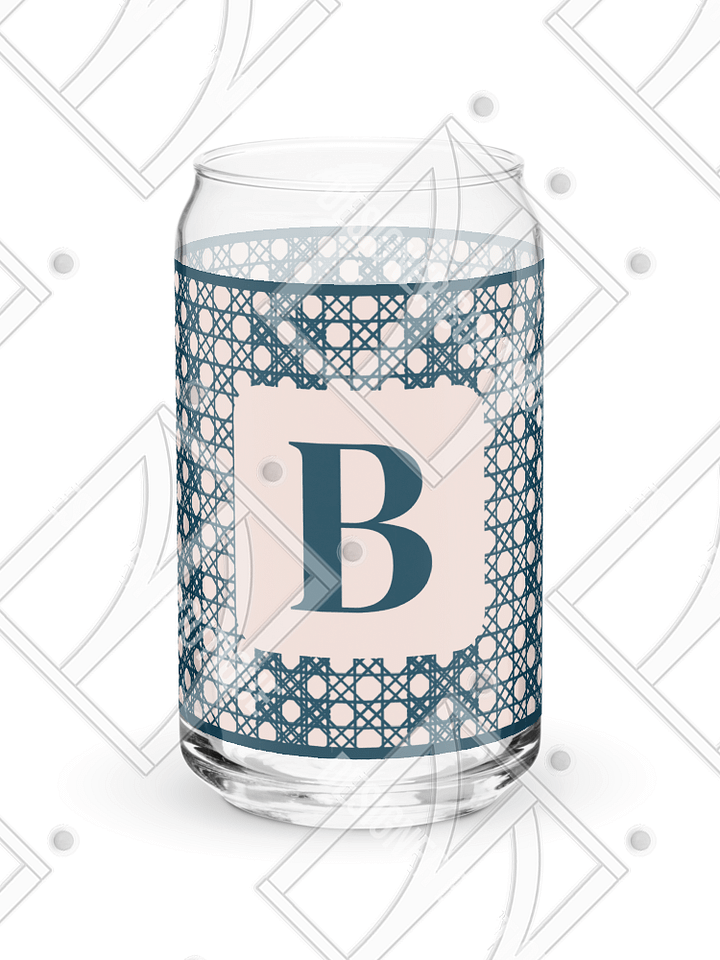 Le Rose Blue Monogram B Can-Shaped Glass product image (1)