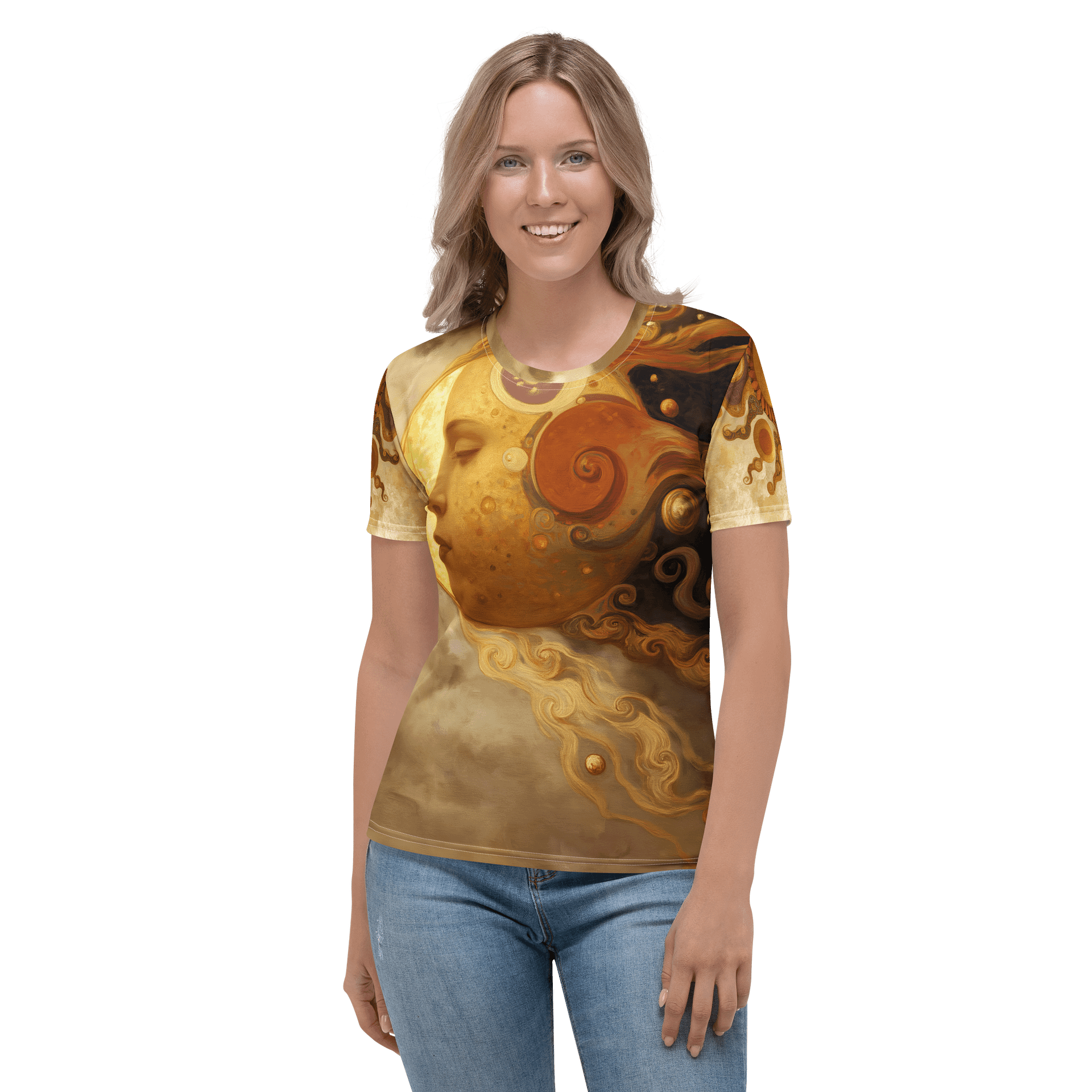 Celestial Reverie – Sun & Moon Goddess All-Over Print Women's T-Shirt product image (3)