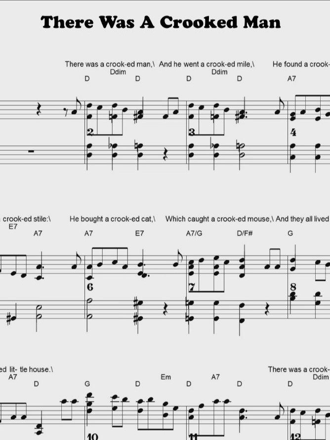 There Was A Crooked Man - CS - Piano sheet music product image (1)
