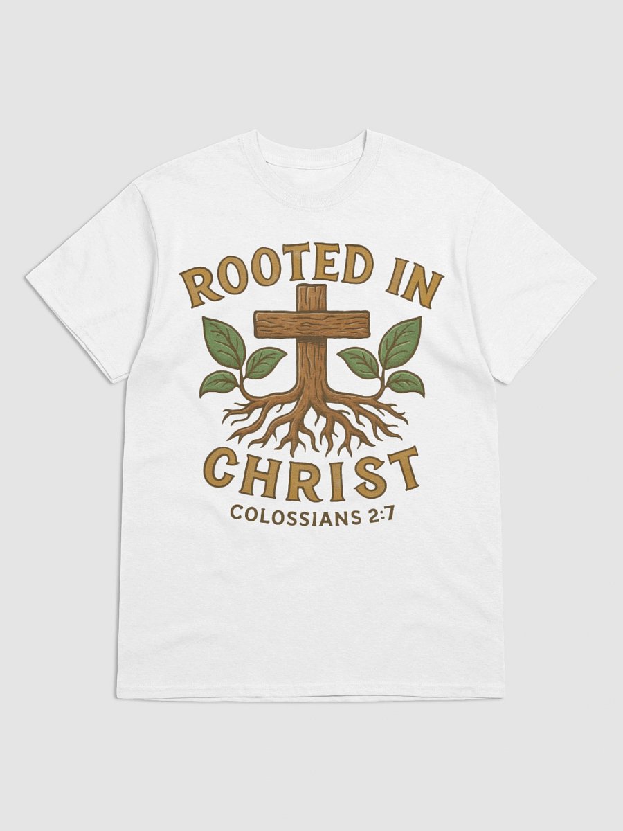 Rooted in Christ T-Shirt – Christian Cross Faith Tee for Men & Women product image (1)