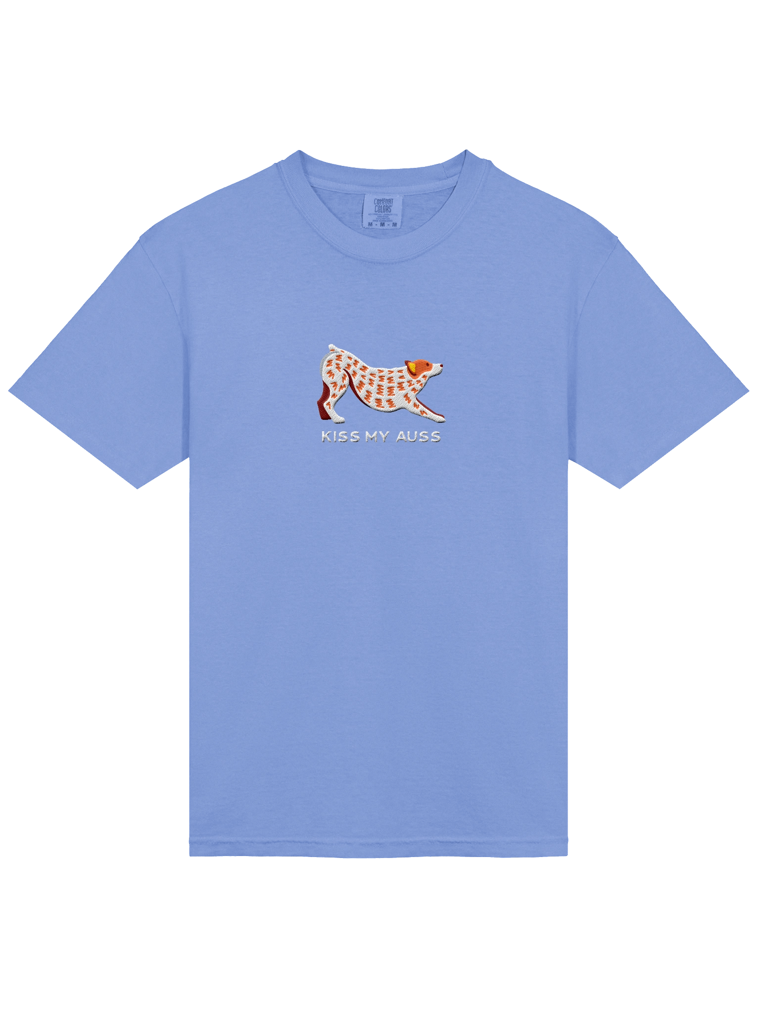 Kiss My Auss T-Shirt(Embroidered) of an Australian Cattle Dog(Red Heeler) product image (53)
