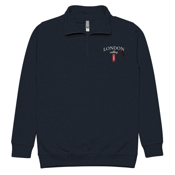 London Calling Red Telephone Box Embroidery Half Zip product image (19)