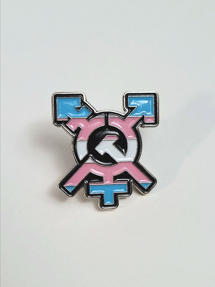 Trans Hammer Gender Sickle Enamel Pin product image (1)