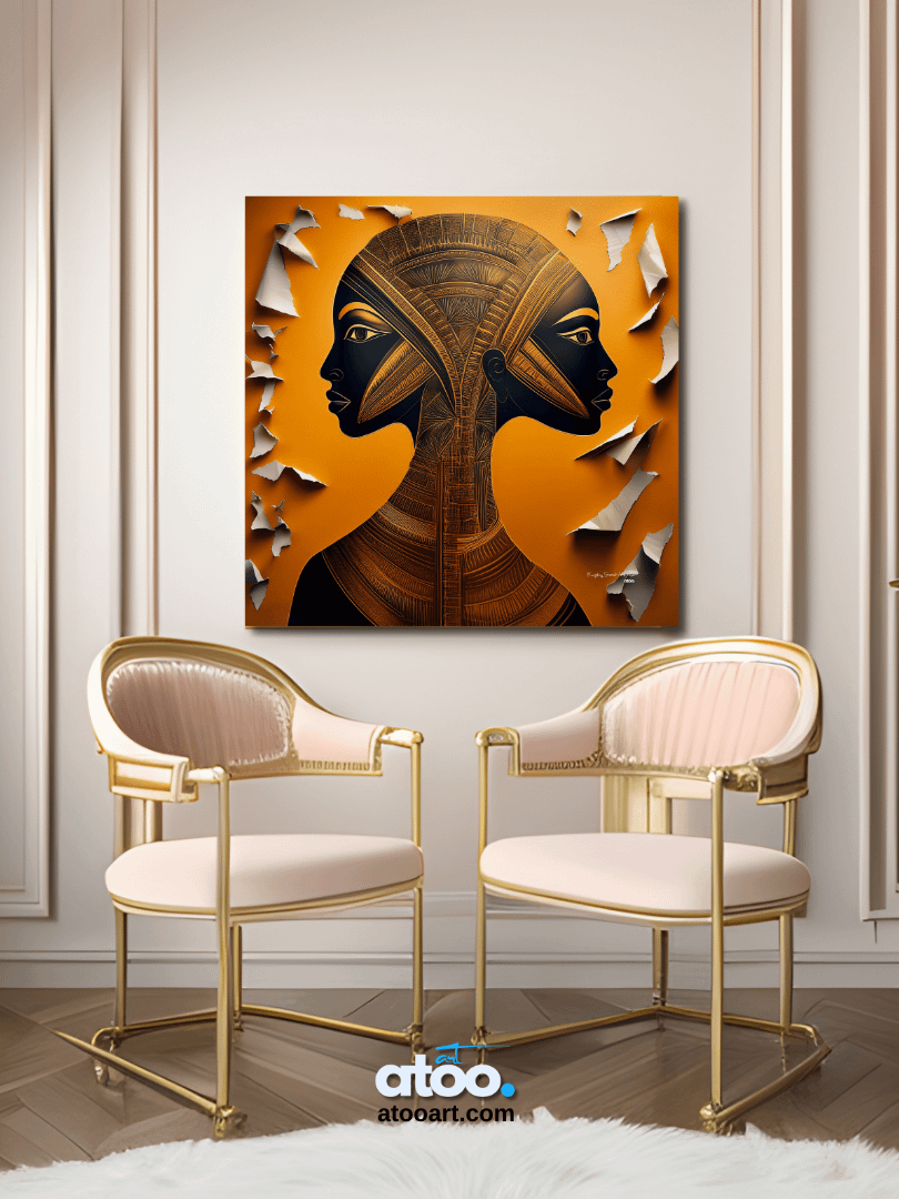 Paper Collection | Ancient Egyptian Twins | Canvas Art Painting product image (5)