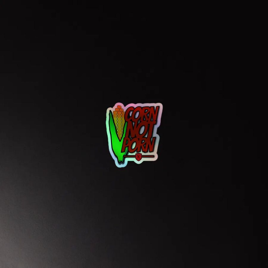 CORN NOT PORN Holographic Sticker product image (4)