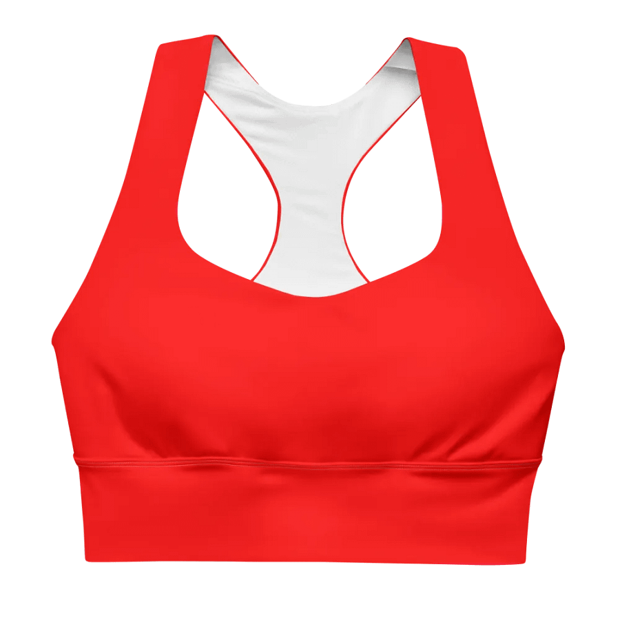 Plain Color Red Longline Sports Bra product image (5)