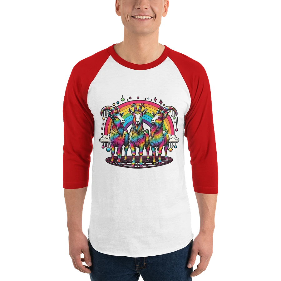 Rainbow Disco Goats Baseball Style Tee - Light Colors product image (3)
