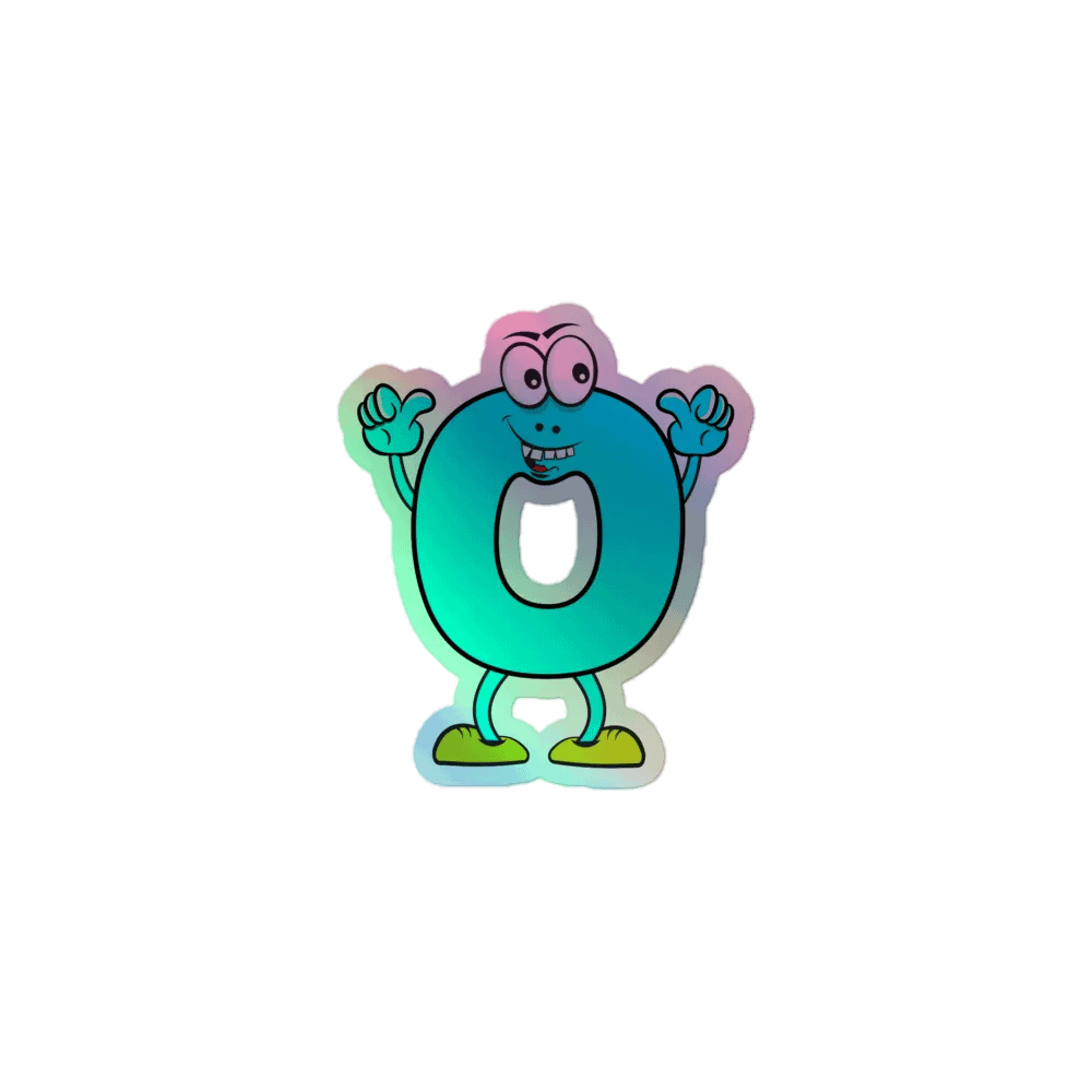 O Letter Cartoon Character Holographic Sticker product image (1)