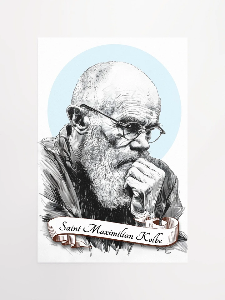 Saint Maximilian Kolbe Patron Saint of Families, Journalists, Publishers, Writers, Media and Network Operators, Drug Addicts, People with Eating Disorders, Political Prisoners, Matte Poster product image (2)